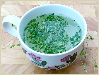 picture of thyme tea made with fresh thyme leaves