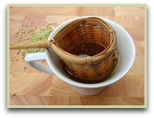 Picture of fennel tea being strained