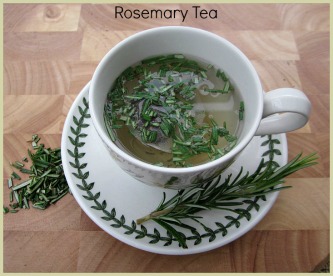 picture of rosemary tea made with fresh rosemary leaves