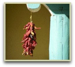 Picture of paprika peppers drying on a porch